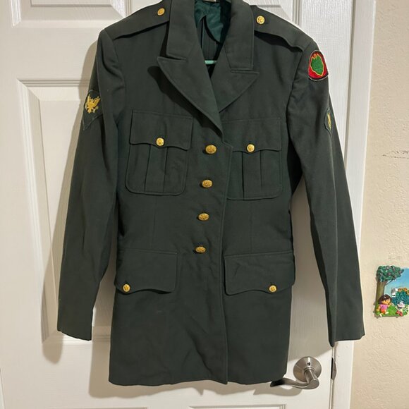 VINTAGE US ARMY M51 Dress JACKET PATCHED 1952 KOREAN WAR SIZE SMALL Size 35L - Picture 1 of 10